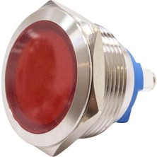 Motorobit 22L-P1 22MM 12-24V Metal Sinyal Lambası - Kırmızı