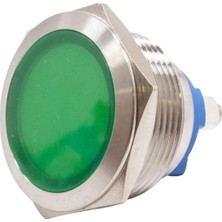Motorobit 22L-P1 22MM 12-24V Metal Sinyal Lambası - Yeşil