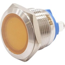 Motorobit 19L-P1 19MM 12-24V Metal Sinyal Lambası - Sarı