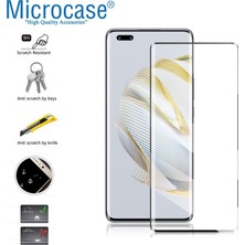 Microcase Huawei Nova 10 Pro 3D Curved Tam Kaplayan Kavisli Tempered Cam - Siyah