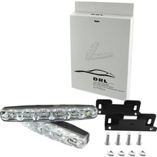 UniChrome 2 Adet Drl 6 Led’li Turuncu Beyaz Işıklı Gündüz Ledi Su Geçirmez Kayar 6 Ledli