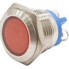 Motorobit 16L-P1 16MM 12-24V Metal Sinyal Lambası - Kırmızı