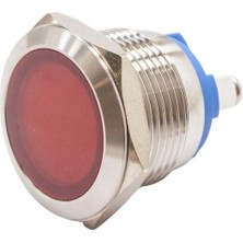 Motorobit 19L-P1 19MM 12-24V Metal Sinyal Lambası - Kırmızı