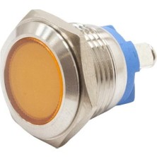 Motorobit 16L-P1 16MM 12-24V Metal Sinyal Lambası - Sarı