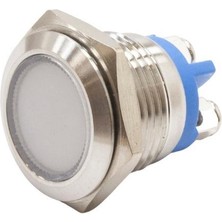 Motorobit 16L-P1 16MM 12-24V Metal Sinyal Lambası - Beyaz