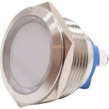 Motorobit 22L-P1 22MM 12-24V Metal Sinyal Lambası - Beyaz