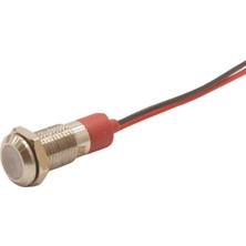 Motorobit 08L-P1 8mm 12-24V Kablolu Metal Sinyal Lambası - Beyaz