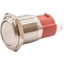 Motorobit 16D-P1Z 16MM Düz Anahtarlı Metal Buton
