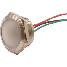 Motorobit 22L-P1/RG- 22MM 12-24V Kablolu Metal Sinyal Lambası - 2 Renk Katot