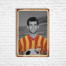 Trend Poster Metin Oktay Sarı Kırmızı Retro Ahşap Poster