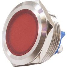 Motorobit 25L-P1 25MM 12-24V Metal Sinyal Lambası - Kırmızı