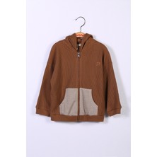 Mininio Erkek Çocuk Kahverengi Kapüşonlu Sweatshirt (2-7yaş)