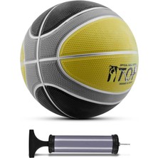 Telvesse Basketbol Topu T-500 Pompa Hediyeli Kauçuk Dayanıklı Maç Topu 7 Numara Sarı