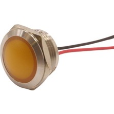 Motorobit 19L-P1 19MM 12-24V Kablolu Metal Sinyal Lambası - Sarı