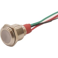 Motorobit 12L-P1/RGY- 12MM 12-24V Kablolu Metal Sinyal Lambası - 3 Renk Katot