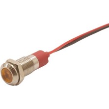 Motorobit 08L-P1 8mm 12-24V Kablolu Metal Sinyal Lambası - Sarı