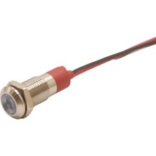 Motorobit 08L-P1 8mm 12-24V Kablolu Metal Sinyal Lambası - Mavi