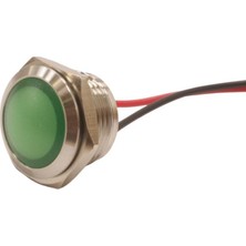 Motorobit 16L-P1 16MM 12-24V Kablolu Metal Sinyal Lambası - Yeşil