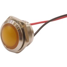 Motorobit 16L-P1 16MM 12-24V Kablolu Metal Sinyal Lambası - Sarı