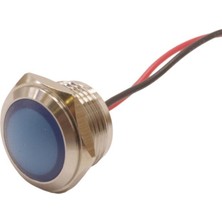 Motorobit 16L-P1 16MM 12-24V Kablolu Metal Sinyal Lambası - Mavi