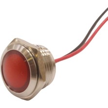Motorobit 16L-P1 16MM 12-24V Kablolu Metal Sinyal Lambası - Kırmızı