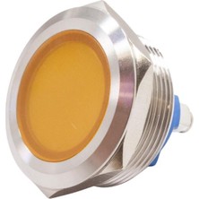 Motorobit 25L-P1 25MM 12-24V Metal Sinyal Lambası - Sarı