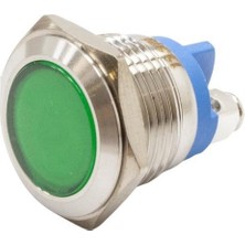 Motorobit 16L-P1 16MM 12-24V Metal Sinyal Lambası - Yeşil