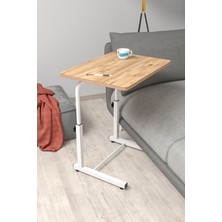 Depolife Eğim Yükseklik Ayarlı Laptop Sehpası Kahvaltı Ders Çalışma Bilgisayar Ofis Yemek Masası Metal Ayak