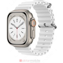 AktarMobile Apple Watch Ultra 49 mm Uyumlu Silikon Kordon Ocean Kordon Silindirik Kayış