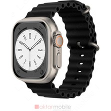 AktarMobile Apple Watch Ultra 49 mm Uyumlu Silikon Kordon Ocean Kordon Silindirik Kayış