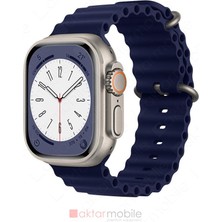 AktarMobile Apple Watch Ultra 49 mm Uyumlu Silikon Kordon Ocean Kordon Silindirik Kayış