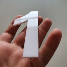Kapı Numarası 10 cm Beyaz Pleksi Kendinden Yapışkanlı Bina Daire Villa Kapı Numarası Arial Yazı Tipi