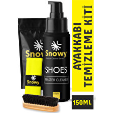 Snowy Shoes Master Cleaner Temizleme Spreyi -Fırça -Finish Bezi Ayakkabı Temizleme 3'lü Set
