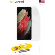 Wrapsol Galaxy S21 Ultra Ekran Koruyucu Darbe Emici Poliüretan Film Amerika Üretimi