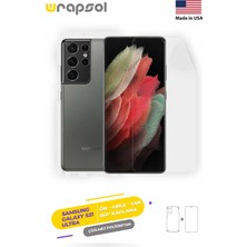 Wrapsol Galaxy S21 Ultra Full Body Ekran Koruyucu Ön Arka Yan Darbe Emici Poliüretan Film