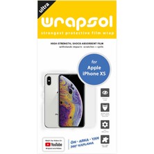 Wrapsol iPhone Xs Full Body Ekran Koruyucu Ön Arka Yan Darbe Emici Poliüretan Film