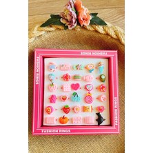 Yeşim Aksesuar 30 Adet Çocuk Yüzük -Kız Çocuk Yüzüğü