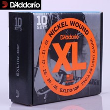 D'Addario EXL110-10P (10 Set) Elektro Gitar Tel Seti, Xl, 10-46, Nıckel