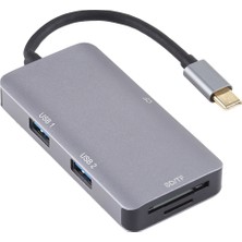 Zsykd 5 Ikili USB 3.0 Cf Tf Sd Çok Fonksiyonlu Usb-C Otg Kart Okuyucu (Yurt Dışından)