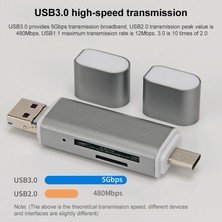 Zsykd H82 Usb-C / Typ-C-Usb 3.0 Mikro USB Bağlantı Noktaları Otg Sd / Tf Kart Okuyucu (Yurt Dışından)