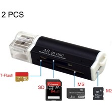 Zsykd 2 Arça Mullı Multli 1 USB 2.0 Mikro Sd Sdhc Tf Mmc Ms Pro Duo Hafıza Kartı Okuyucu (Yurt Dışından)