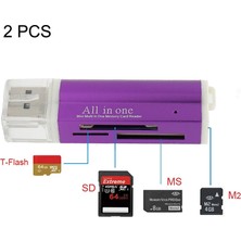 Zsykd 2 Arça Mullı Multli 1 USB 2.0 Mikro Sd Sdhc Tf Mmc Ms Pro Duo Hafıza Kartı Okuyucu (Yurt Dışından)
