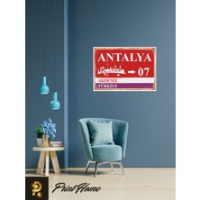 Printhome Ahşap Vintage Poster "07 Antalya Retro Mdf Poster" 24X34 cm