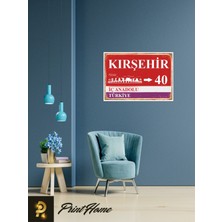 Printhome Ahşap Vintage Poster " 40 Kırşehir Retro Mdf Poster" 24X34 cm
