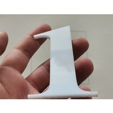 Doğa Reklam Kapı Numarası 20 cm Beyaz Pleksi Kendinden Yapışkanlı Bina Daire Villa Kapı Numarası Roma Yazı Tipi