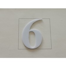 Doğa Reklam Kapı Numarası 20 cm Beyaz Pleksi Kendinden Yapışkanlı Bina Daire Villa Kapı Numarası Roma Yazı Tipi
