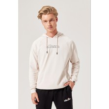 Ellesse Unisex Kapüşonlu Sweatshirt U002-OF Düz Desenli M Beden Rahat Kesim Beyaz Renk