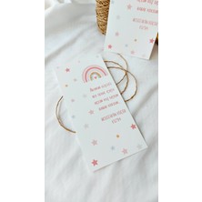 Çikoleyt Design Makrome Kartı - Hoşgeldin Küçük Kızım Kartı 9,5 x 19 cm 50 Adet
