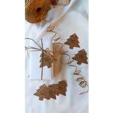 Çikoleyt Design Kraft Mutlu Yıllar Yeni Yıl Çam Ağacı Etiketi 5 x 7 cm 20 Adet