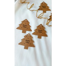 Çikoleyt Design Kraft Mutlu Yıllar Yeni Yıl Çam Ağacı Etiketi 5 x 7 cm 20 Adet